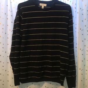 Calibrate black with white stripes sweater med